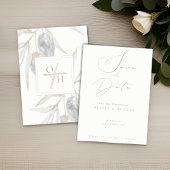 Waterverf Olijftak Bruiloft Save the Date Kaart