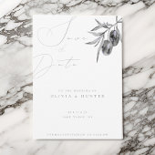 Waterverf Olijftak Bruiloft Save the Date Kaart