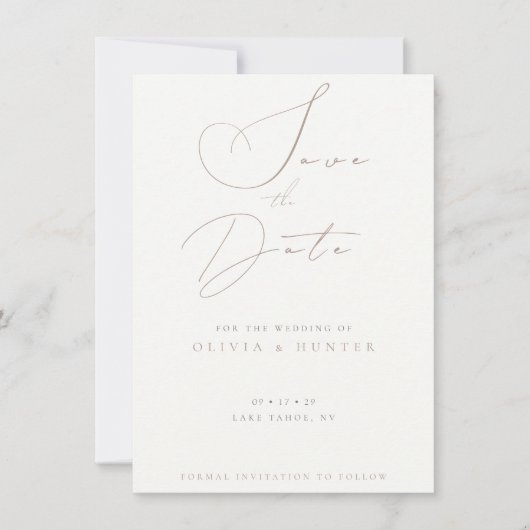 Waterverf Olijftak Bruiloft Save the Date Kaart (Voorkant)