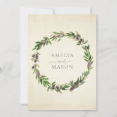  Waterverf Olijftak Grieks Huwelijk Kaart (Achterkant)