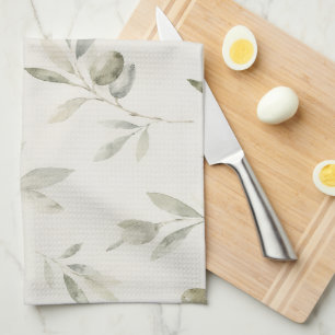 Waterverf Olijftak Keukenhanddoek