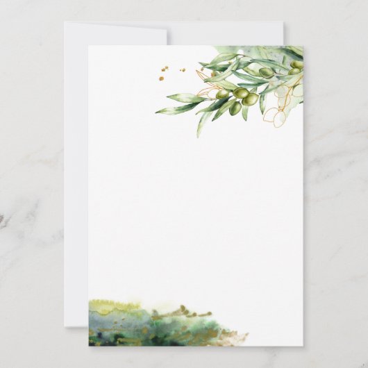 Waterverf Olijftak Papier Kaart (Voorkant)
