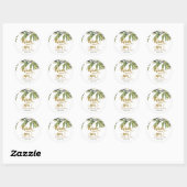 Waterverf Olijftakken Ronde Sticker (Vel)