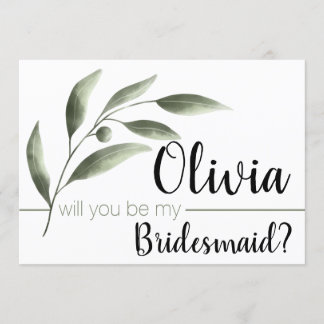 Waterverf Olive... ben je mijn bridesmaidskaarten Kaart