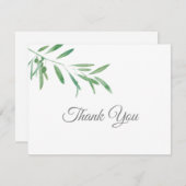 Waterverf Olive Branch Bedankkaart (Voorkant / Achterkant)