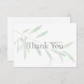 Waterverf Olive Branch Bedankkaart (Voorkant / Achterkant)