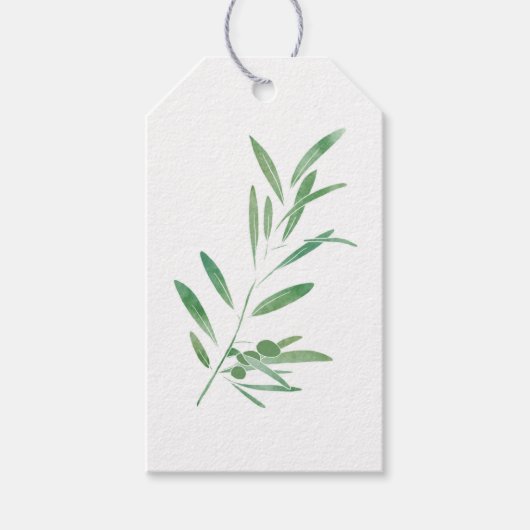 Waterverf Olive Branch Cadeaulabel (Voorkant)