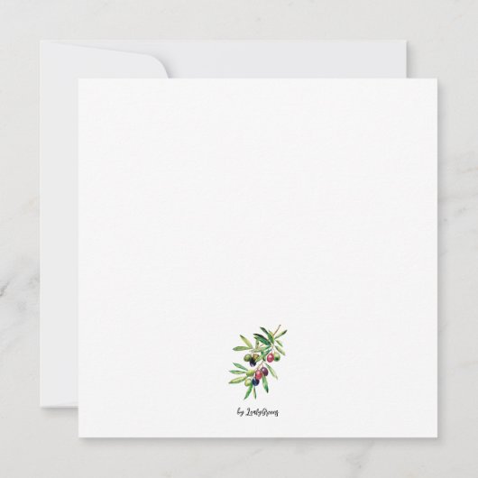 Waterverf Olive Branch Kaart (Achterkant)