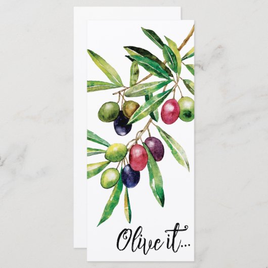 Waterverf Olive Branch Menu (Voorkant / Achterkant)