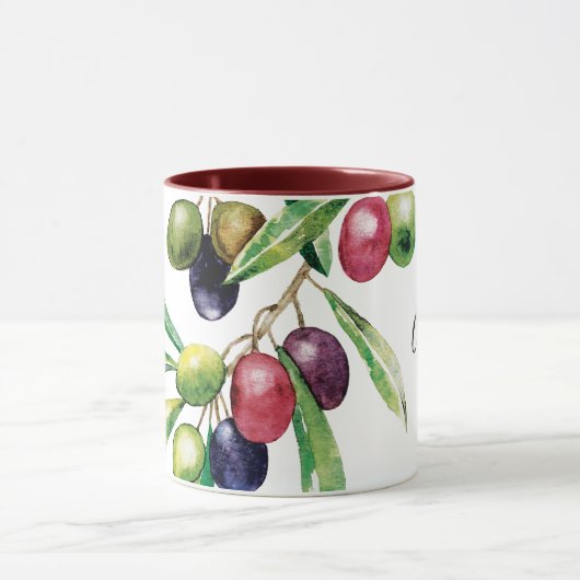 Waterverf Olive Branch Mok (Midden)