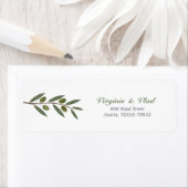 Waterverf Olive Branch Retouradreslabel Etiket (Insitu)