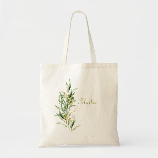 Waterverf Olive Branch Tote Bag (Voorkant)