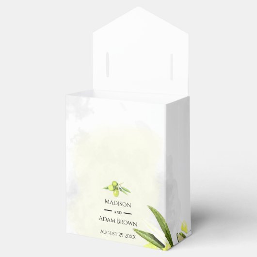 Waterverf Olive Branches Weddenschappen Bedankt Bedankdoosjes (Geopend)