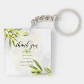 Waterverf Olive Branches Weddenschappen Bedankt Sleutelhanger (Achterkant)