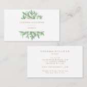 Waterverf Olive Leaves Greenery Visitekaartjes (Voorkant / Achterkant)