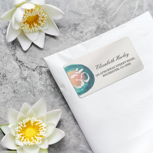 Waterverf Om Symbol Yoga Mediation Instructor Etiket