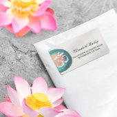 Waterverf Om Symbol Yoga Mediation Instructor Etiket