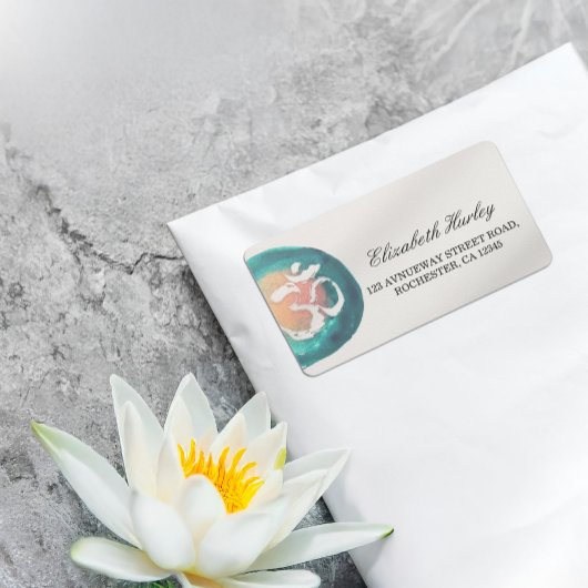 Waterverf Om Symbol Yoga Mediation Instructor Etiket