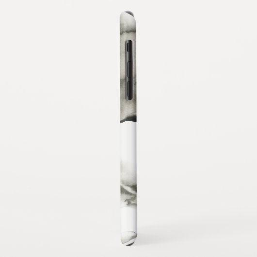 Waterverf Ombre Marble Monogram zwart-wit Case-Mate iPhone Case (Achterkant/links)