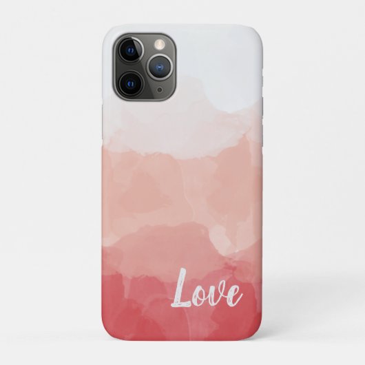 Waterverf Ombre Red en Roze gradiënt Love Case-Mate iPhone Case (Achterkant)