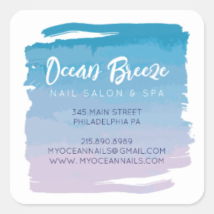 WATERVERF OMBRE Spa Business QR-code Vierkante Sticker