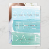 Waterverf Ombre Stripes Save the Date (Voorkant / Achterkant)