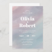 Waterverf Ombre Wedding Uitnodiging (Voorkant / Achterkant)