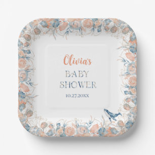 Waterverf Onder de Zee Walvis Baby Shower Papieren Bordje