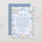 Waterverf onder het Baby shower van het Zee Bedankkaart (Voorkant / Achterkant)