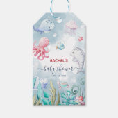 Waterverf onder het Baby shower van het Zee Cadeaulabel (Voorkant)