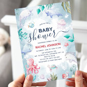 Waterverf onder het Baby shower Zee Kaart