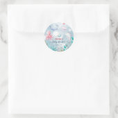 Waterverf onder het Baby shower Zee Ronde Sticker (Tas)