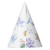 Waterverf Onder het Zee 1e verjaardagsfeestje Feesthoedjes (Achterkant)