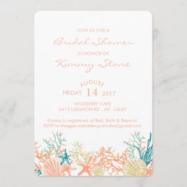 Waterverf onder het Zee Bridal Shower Invitation Kaart