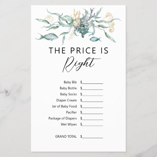 Waterverf Onder het Zee De prijs is het juiste spe Flyer (Voorkant)