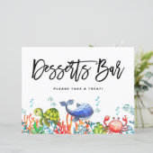 Waterverf onder het Zee Desserts Bar Sign (Staand voorkant)