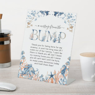 Waterverf Onder-het-Zee Een bericht van Bump Reclamebord Met Voetstuk