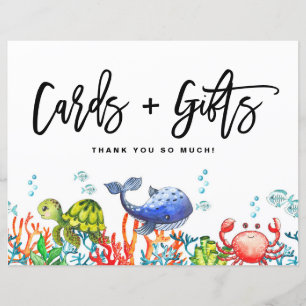 Waterverf onder het Zee Kaarten en cadeaubord
