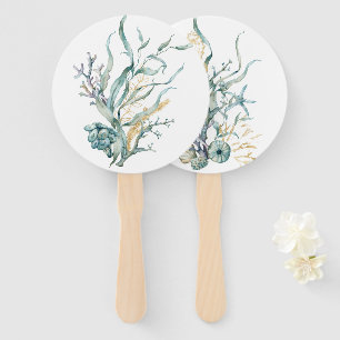 Waterverf Onder het Zee Kwallen Hand Fans Handwaaier