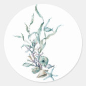 Waterverf Onder het Zee Kwallen Stickers (Voorkant)