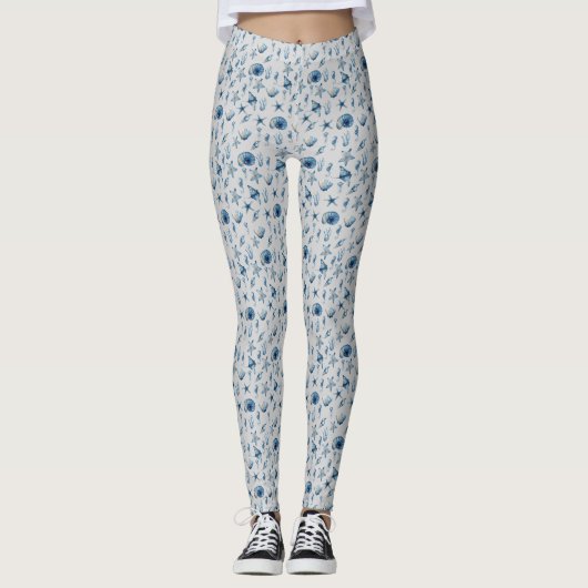Waterverf onder het Zee Leggings (Voorkant)