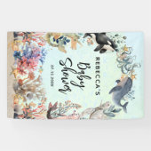 Waterverf onder het zee Neutraal Baby shower Spandoek (Horizontaal)