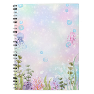 Waterverf onder het Zee Notitieboek mermaid