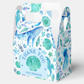 Waterverf onder het Zee Ocean Animals Blue Bedankdoosjes (Geopend)
