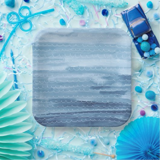 Waterverf Onder het Zee Papieren Borden Papieren Bordje (Feest)