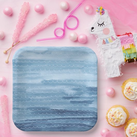 Waterverf Onder het Zee Papieren Borden Papieren Bordje (Feest)