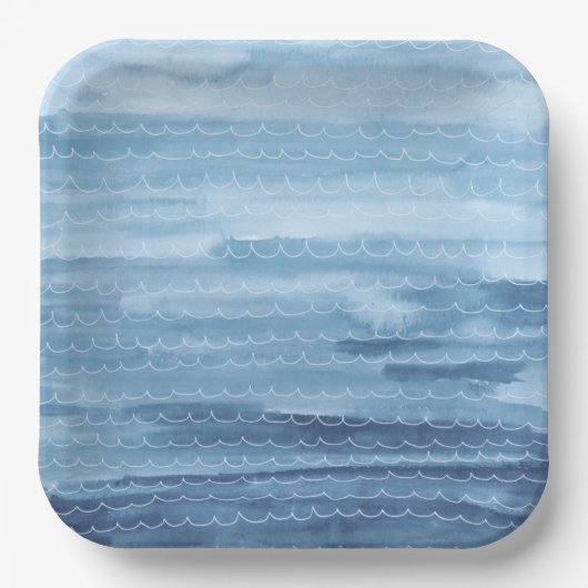 Waterverf Onder het Zee Papieren Borden Papieren Bordje (Voorkant)