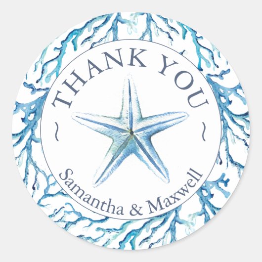 Waterverf onder het Zee Ronde Sticker (Voorkant)