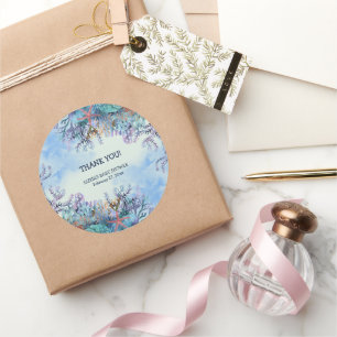 Waterverf onder het Zee Wonder Baby shower Ronde Sticker