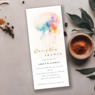 Waterverf onderwater kwal paren douchen kaart